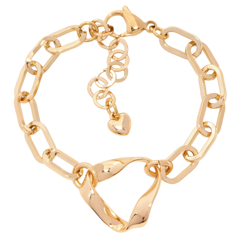 Браслет Xuping Позолота 18K Цепочка с треугольной вставкой длина с доп.цепочкой 16-20см х 7мм фото №1