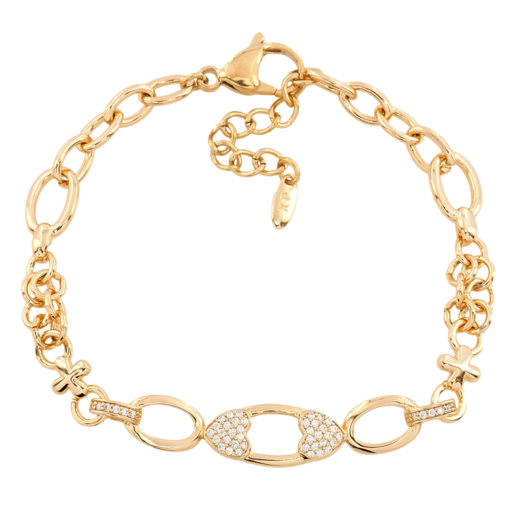 Браслет Xuping Позолота 18K Цепочка с декоративной вставкой длина с доп.цепочкой 18.5-21.5см х 5-8мм фото №14