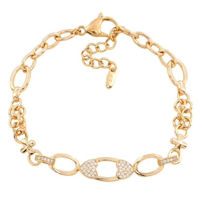 Браслет Xuping Позолота 18K Цепочка с декоративной вставкой длина с доп.цепочкой 18.5-21.5см х 5-8мм фото №1