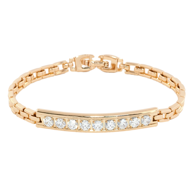 Браслет Xuping Позолота 18K Дорожка циркония длина 17.5см х 4мм фото №2 Браслет Xuping Позолота 18K Дорожка циркония длина 17.5см х 4мм фото №2