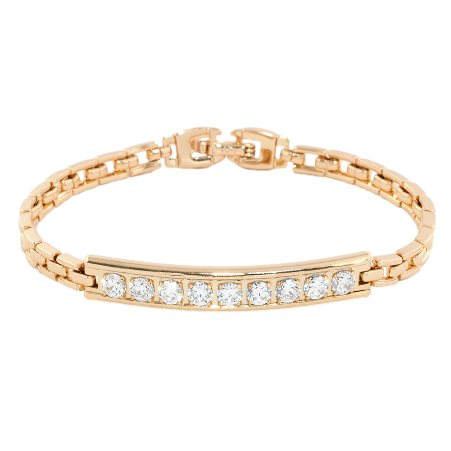 Браслет Xuping Позолота 18K Дорожка циркония длина 17.5см х 4мм фото №1 Браслет Xuping Позолота 18K Дорожка циркония длина 17.5см х 4мм фото №1