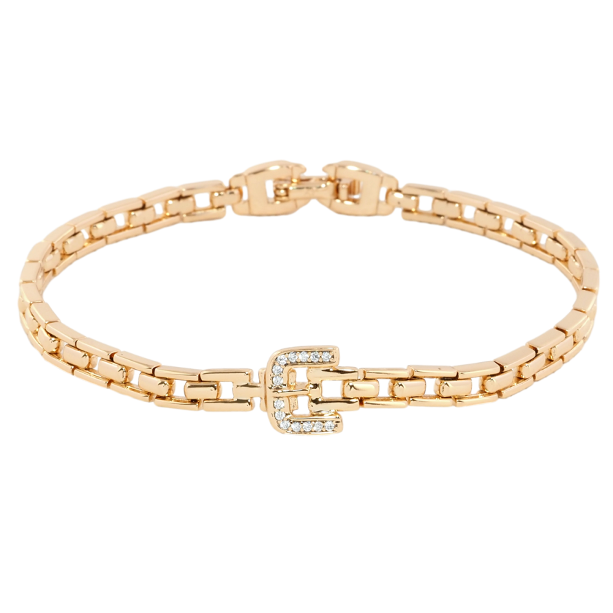 Браслет Xuping Позолота 18K Ремешок с цирконием длина 19см х 4мм фото №1