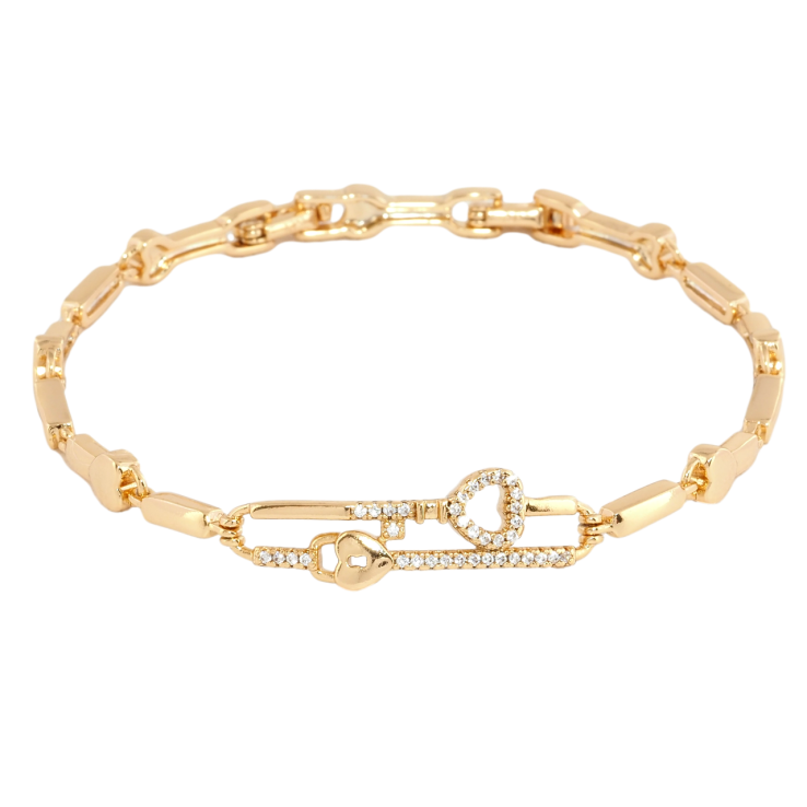 Браслет Xuping Позолота 18K Декоративный узор с сердечками-замочками длина с доп. замком 17,19см х 3-5мм фото №4 Браслет Xuping Позолота 18K Декоративный узор с сердечками-замочками длина с доп. замком 17,19см х 3-5мм фото №4