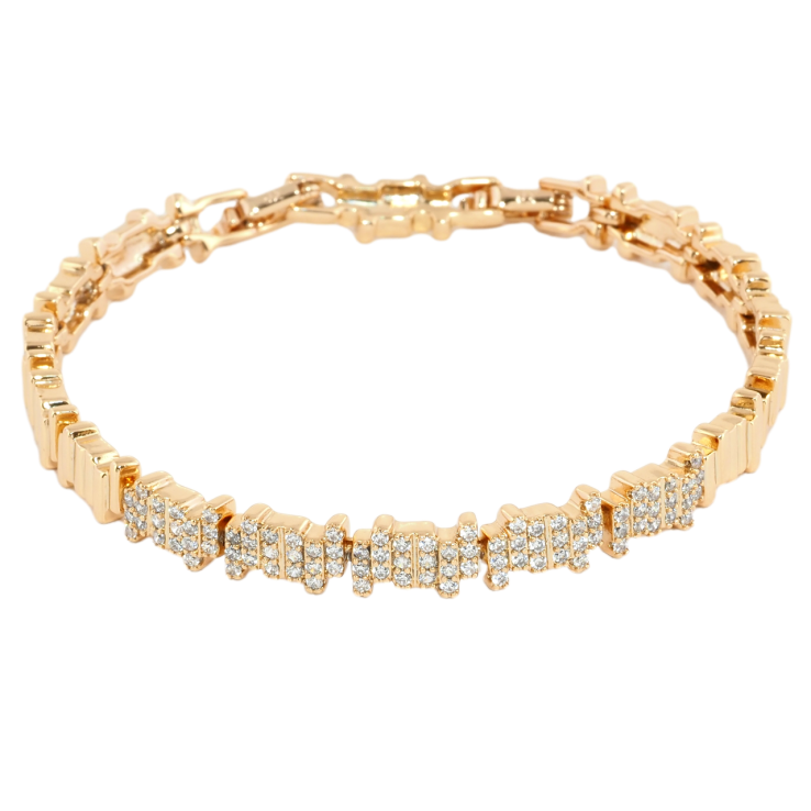 Браслет Xuping Позолота 18K Інкрустація цирконієм довжина з дод. замком 16.5,18.5см х 6мм фото №4