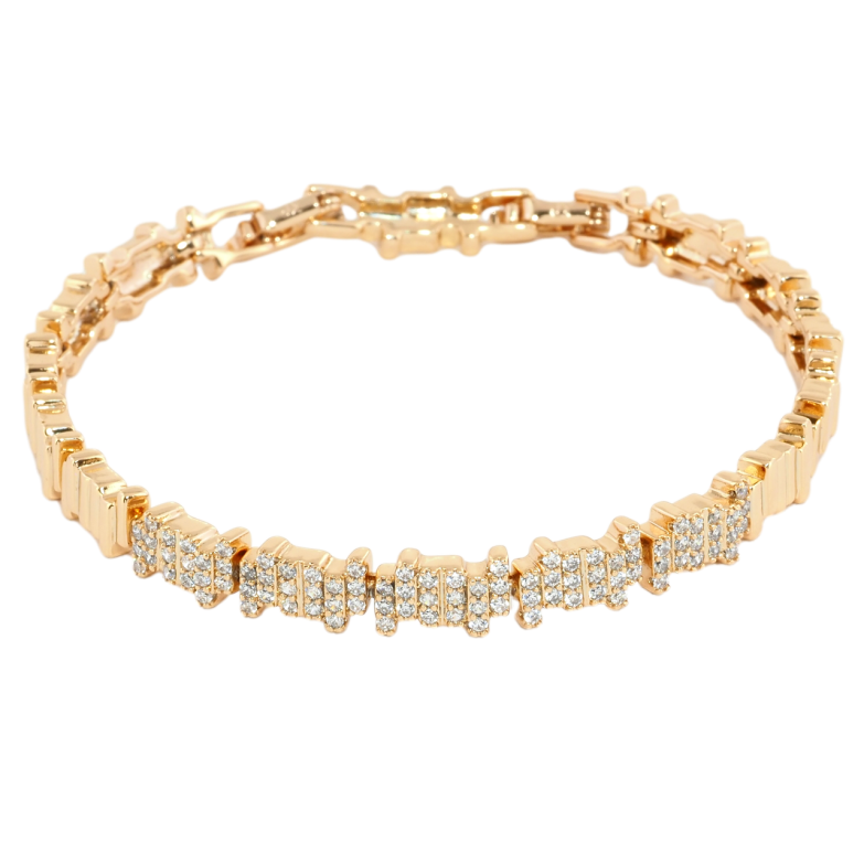 Браслет Xuping Позолота 18K Інкрустація цирконієм довжина з дод. замком 16.5,18.5см х 6мм фото №1