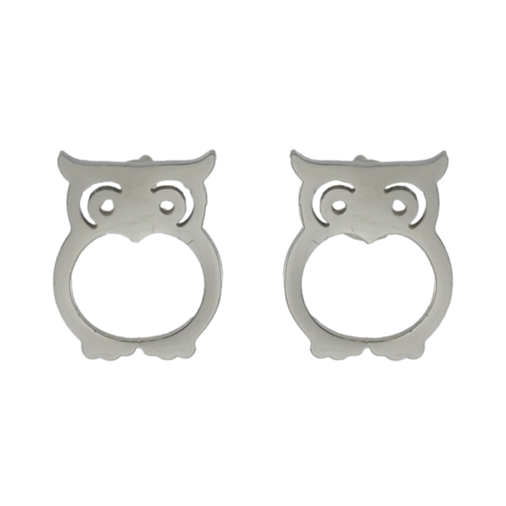 Сережки Xuping TTM Stainless Steel колір Родій пусети Сови фото №23