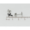 Серьги Xuping TTM Stainless Steel цвет Родий пусеты Крестики с черной эмалью фото №2