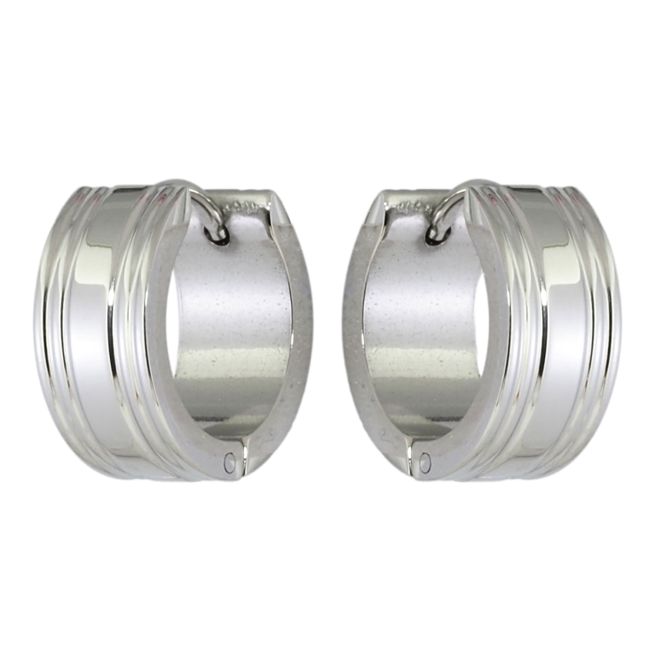 Сережки Xuping TTM Stainless Steel колір Родій колечка Смугастий візерунок фото №15