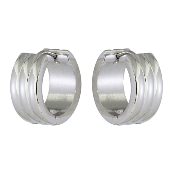 Сережки Xuping TTM Stainless Steel колір Родій колечка Смугастий візерунок фото №14