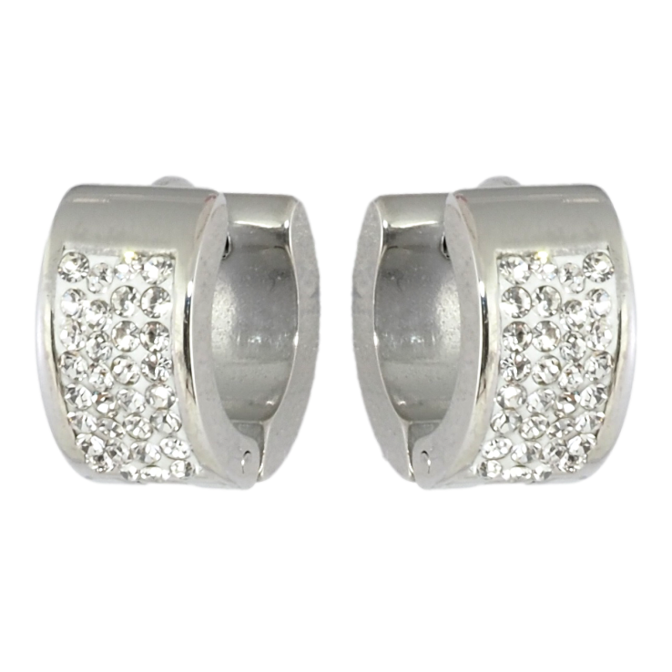 Сережки Xuping TTM Stainless Steel колір Родій колечка Інкрустація цирконієм фото №13