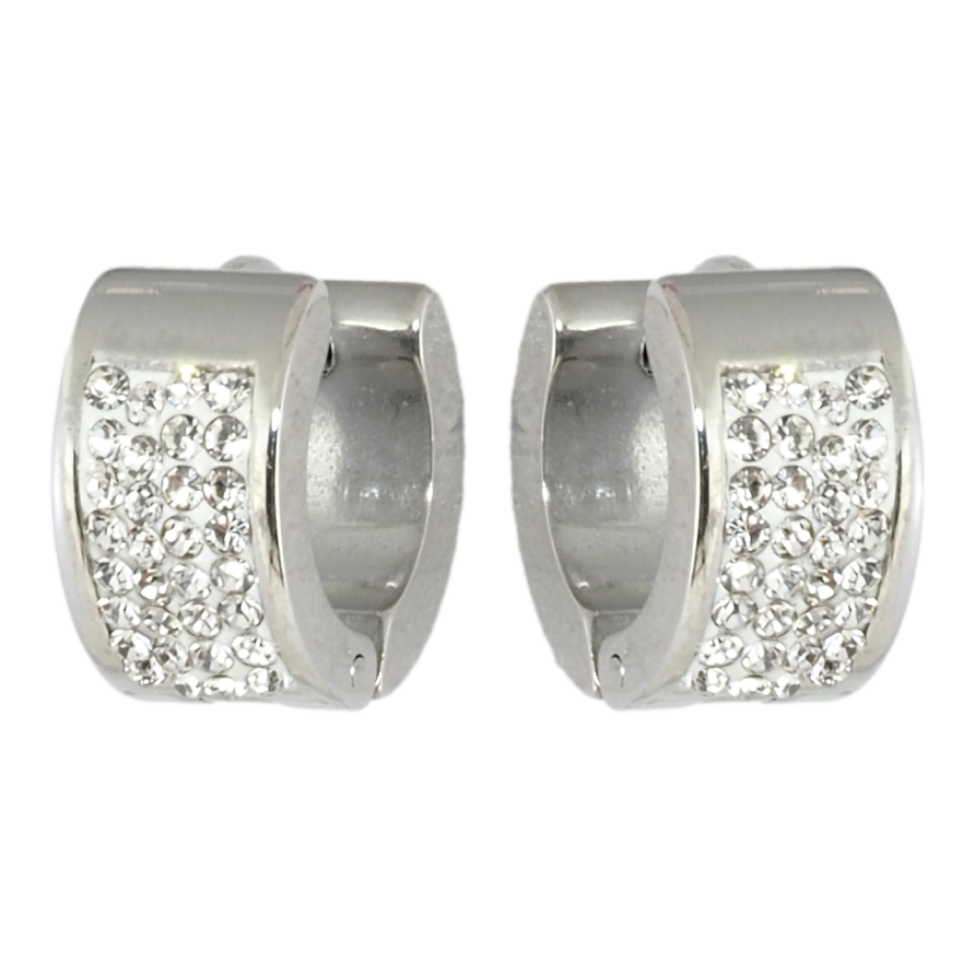 Сережки Xuping TTM Stainless Steel колір Родій колечка Інкрустація цирконієм фото №1