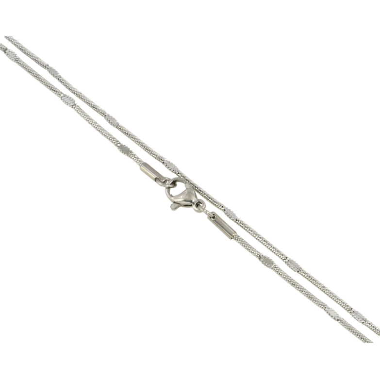 Ланцюжок Xuping ТТМ Stainless Steel колір Родій Плетіння Ювелірний шнур з прокаткою довжина 50см х 1мм фото №1