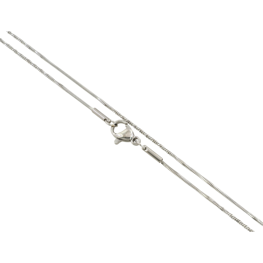 Ланцюжок Xuping ТТМ Stainless Steel колір Родій Плетіння шнур 4-х гранний перекручений довжина 45см х 1мм фото №1