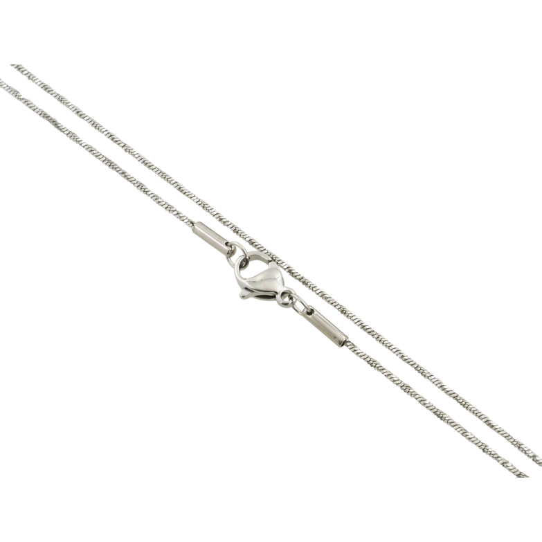 Ланцюжок Xuping ТТМ Stainless Steel колір Родій Плетіння шнур 4-х гранний перекручений довжина 45см х 1мм фото №3