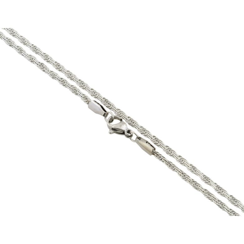 Ланцюжок Xuping ТТМ Stainless Steel колір Родій Плетіння Мотузка довжина 45см х 2.5мм фото №1