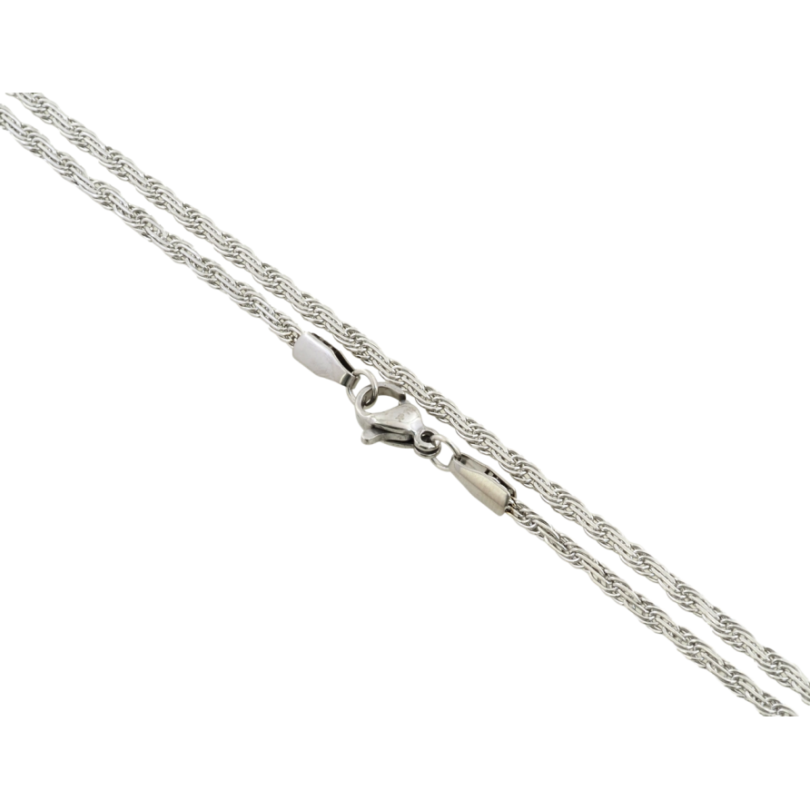 Ланцюжок Xuping ТТМ Stainless Steel колір Родій Плетіння Мотузка довжина 45см х 2.5мм фото №1