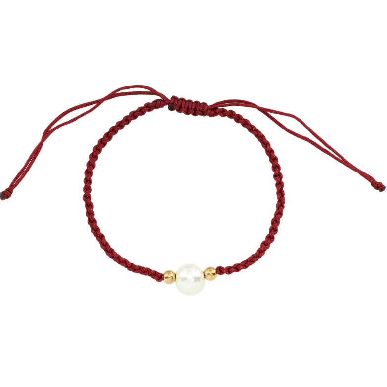 Браслет Xuping ТТМ Stainless Steel цвет 14K Бордовый шнур с жемчужиной, ø 8мм на затяжке 15-27см х 2мм фото №3 Браслет Xuping ТТМ Stainless Steel цвет 14K Бордовый шнур с жемчужиной, ø 8мм на затяжке 15-27см х 2мм фото №3