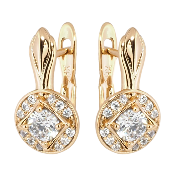 Серьги Xuping Позолота 18K английский замок Узор с цирконием фото №7