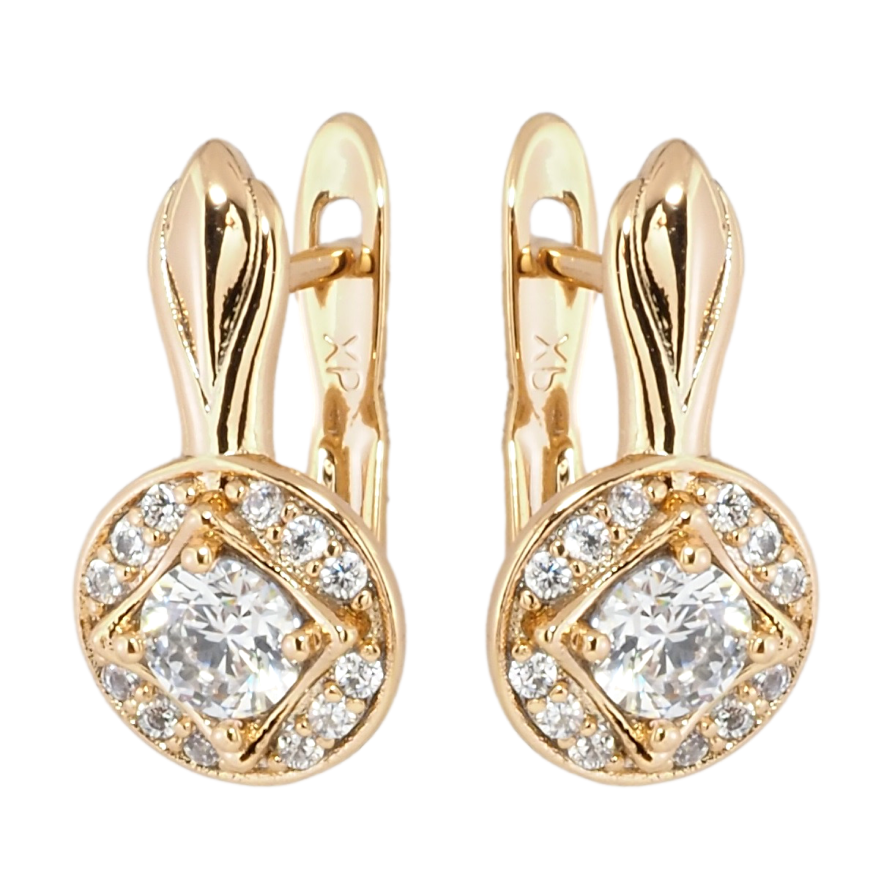 Серьги Xuping Позолота 18K английский замок Узор с цирконием фото №1