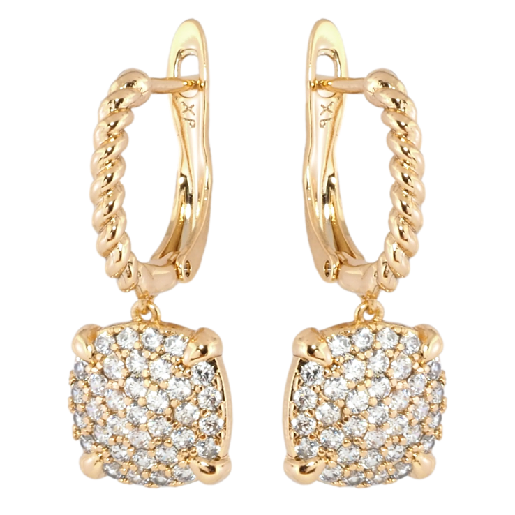 Серьги Xuping Позолота 18K английский замок Подвески с инкрустацией цирконием фото №19