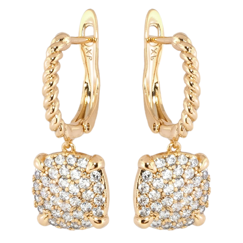 Серьги Xuping Позолота 18K английский замок Подвески с инкрустацией цирконием фото №1