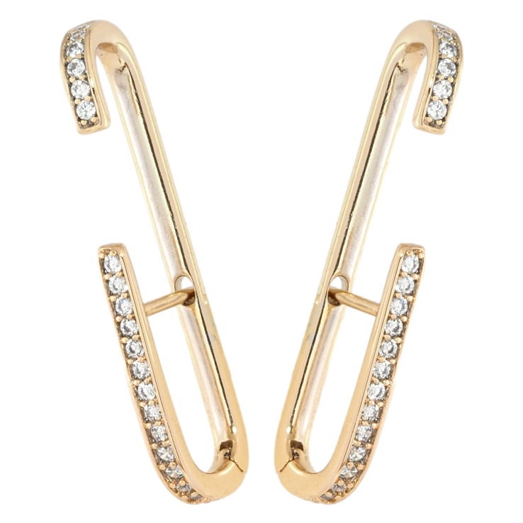 Серьги Xuping Позолота 18K английский замок Дорожки циркония фото №5 Серьги Xuping Позолота 18K английский замок Дорожки циркония фото №5