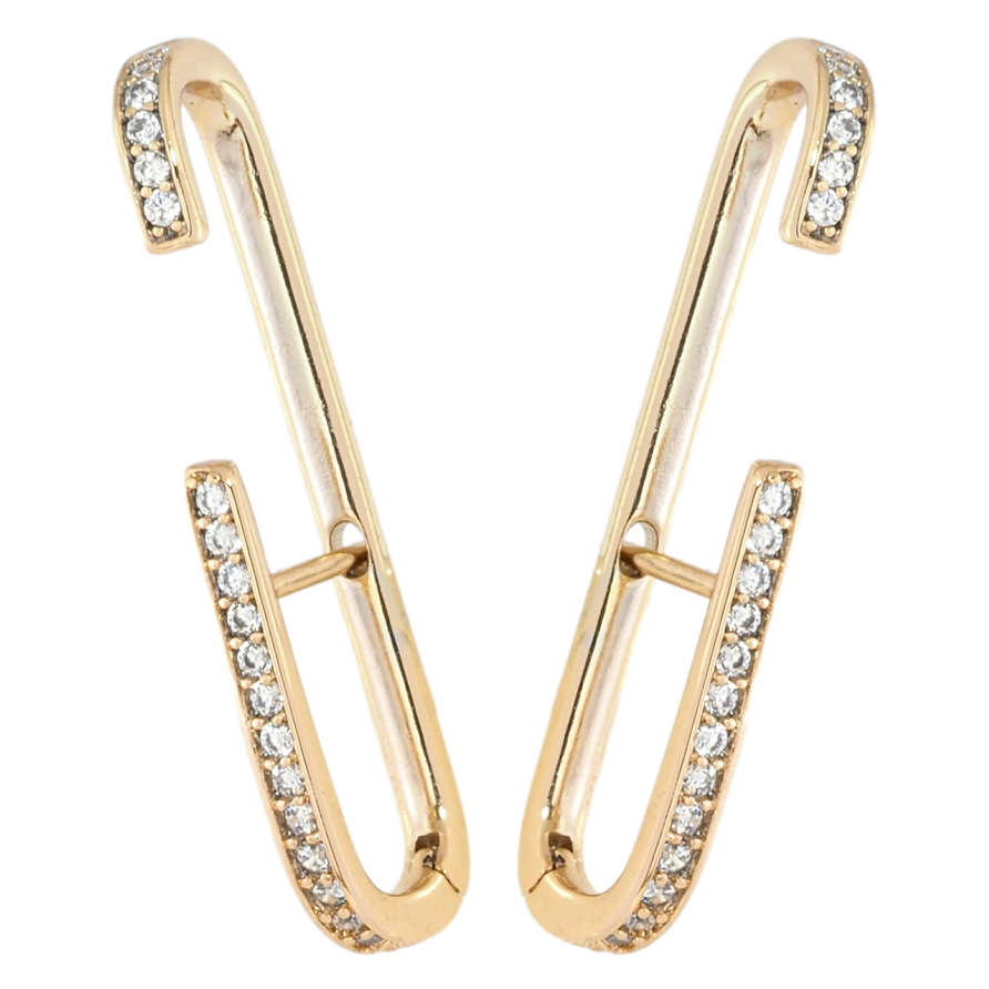 Серьги Xuping Позолота 18K английский замок Дорожки циркония фото №1 Серьги Xuping Позолота 18K английский замок Дорожки циркония фото №1