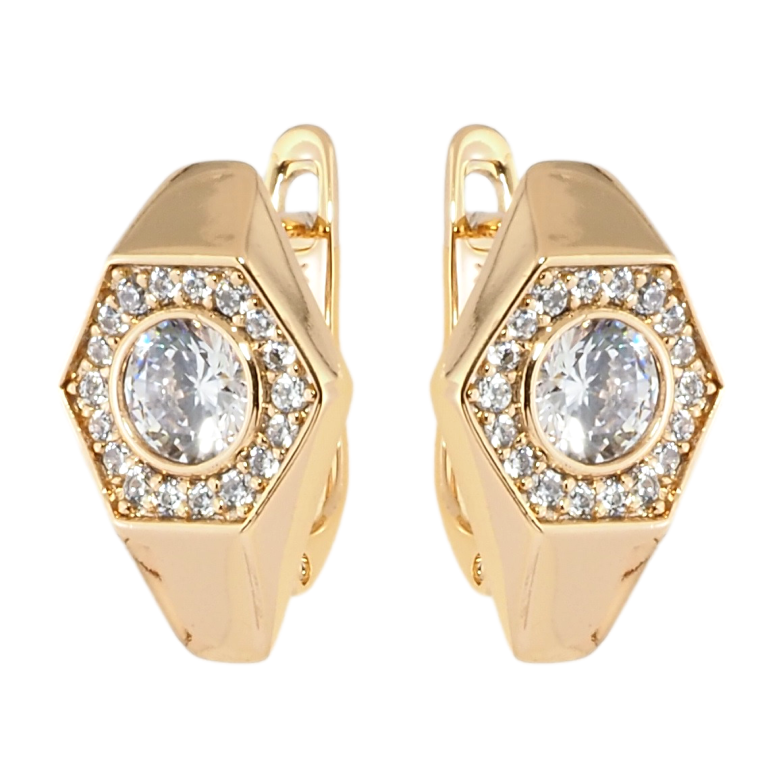 Серьги Xuping Позолота 18K английский замок Фигурный узор с цирконием фото №1
