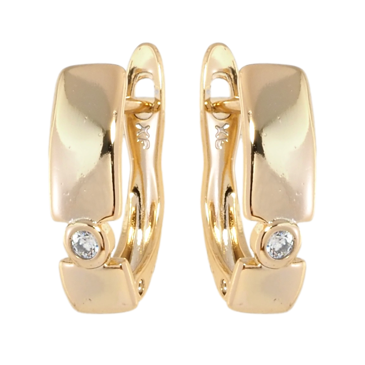 Серьги Xuping Позолота 18K английский замок Прямоугольные с вставками циркония фото №3