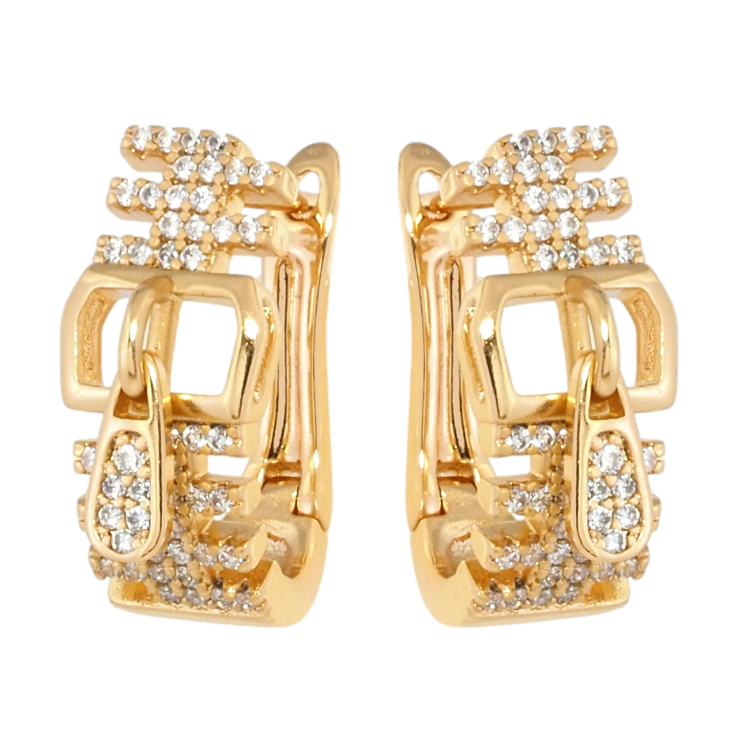 Серьги Xuping Позолота 18K английский замок Молнии с бегунками фото №14