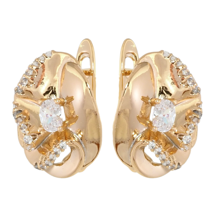 Серьги Xuping Позолота 18K английский замок Декоративные с цирконием фото №8 Серьги Xuping Позолота 18K английский замок Декоративные с цирконием фото №8