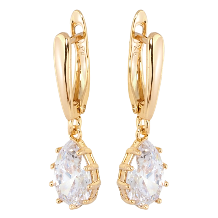 Серьги Xuping Позолота 18K английский замок Кристальные подвески фото №9