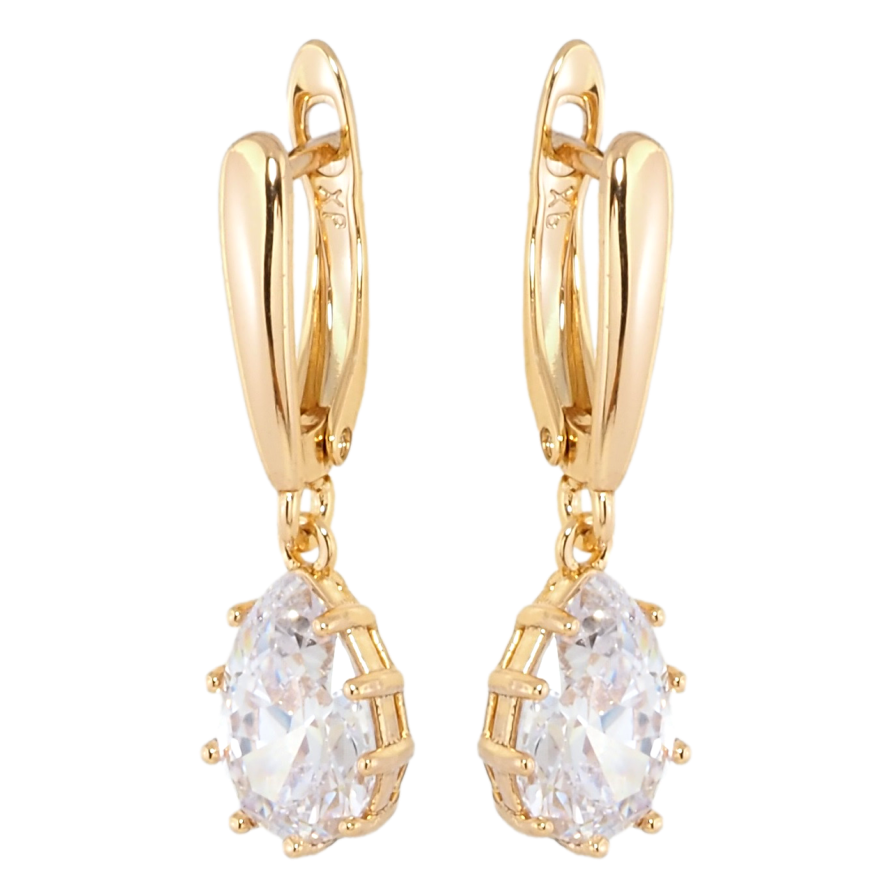 Серьги Xuping Позолота 18K английский замок Кристальные подвески фото №1