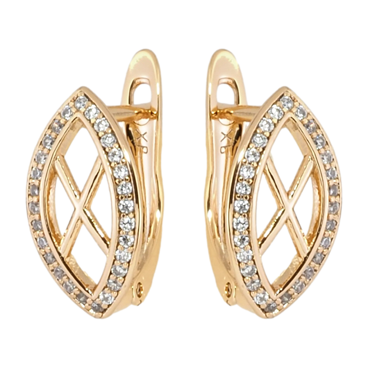 Серьги Xuping Позолота 18K английский замок Декоративные овалы с цирконием фото №9 Серьги Xuping Позолота 18K английский замок Декоративные овалы с цирконием фото №9