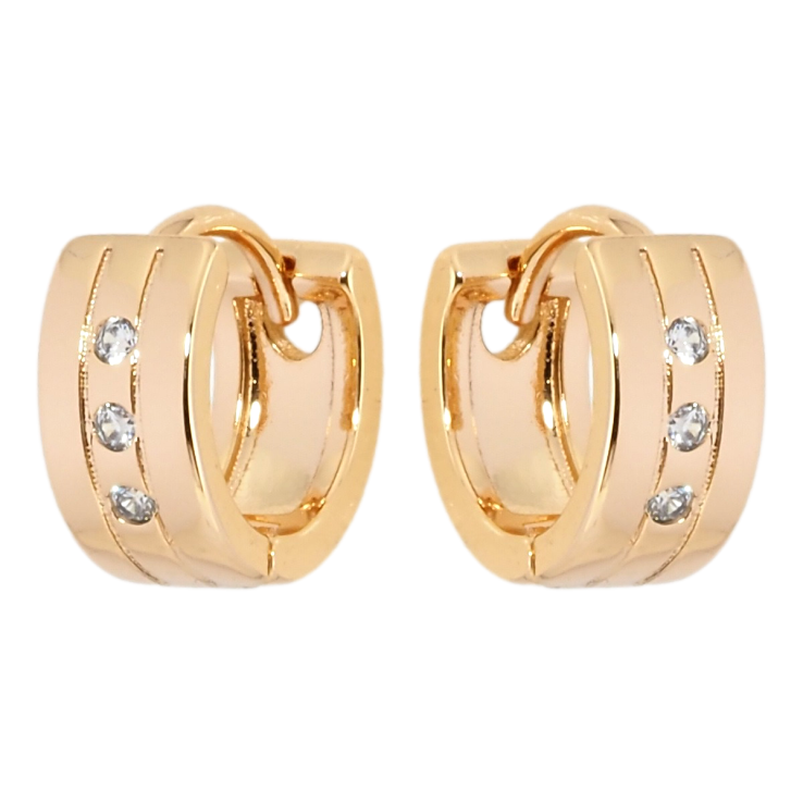 Серьги Xuping Позолота 18K колечки Вставки циркония фото №18