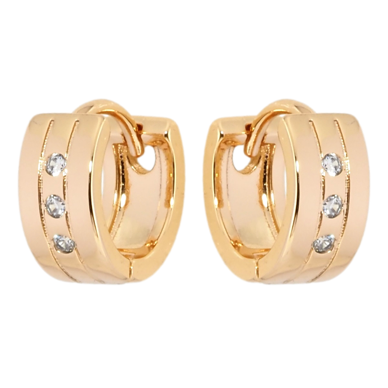 Серьги Xuping Позолота 18K колечки Вставки циркония фото №1 Серьги Xuping Позолота 18K колечки Вставки циркония фото №1