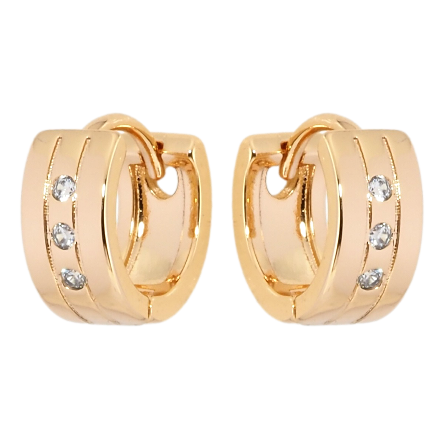 Серьги Xuping Позолота 18K колечки Вставки циркония фото №1 Серьги Xuping Позолота 18K колечки Вставки циркония фото №1