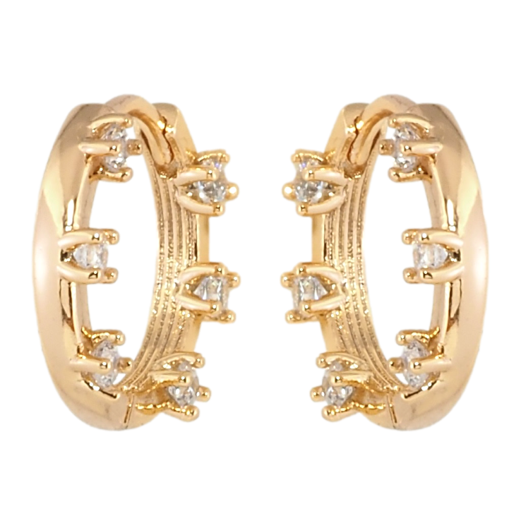 Серьги Xuping Позолота 18K колечки Декоративные с цирконием фото №20 Серьги Xuping Позолота 18K колечки Декоративные с цирконием фото №20