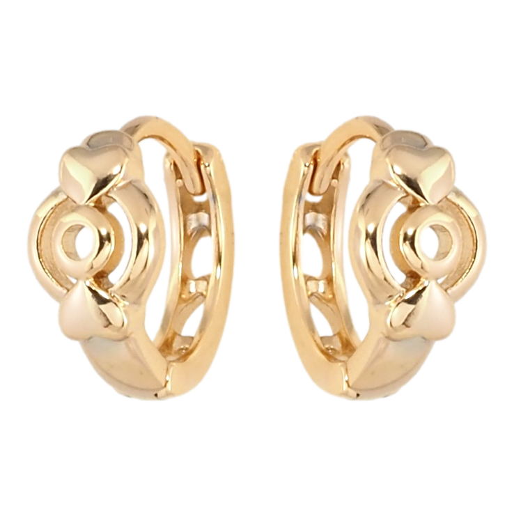 Серьги Xuping Позолота 18K колечки Узор с сердечками фото №22