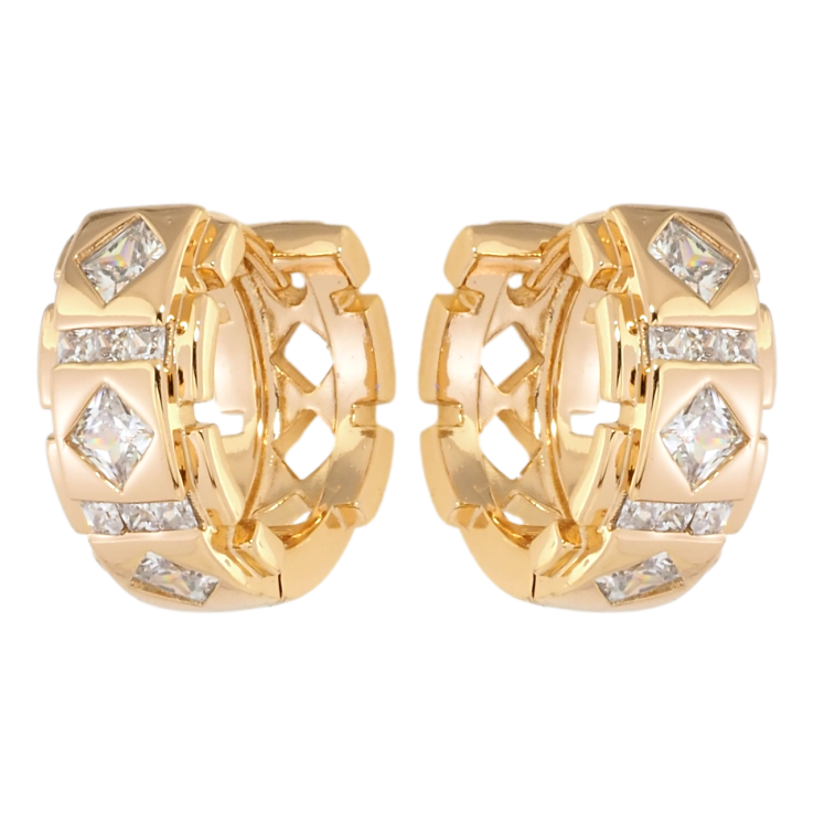 Серьги Xuping Позолота 18K колечки Декоративный узор с цирконием фото №18 Серьги Xuping Позолота 18K колечки Декоративный узор с цирконием фото №18