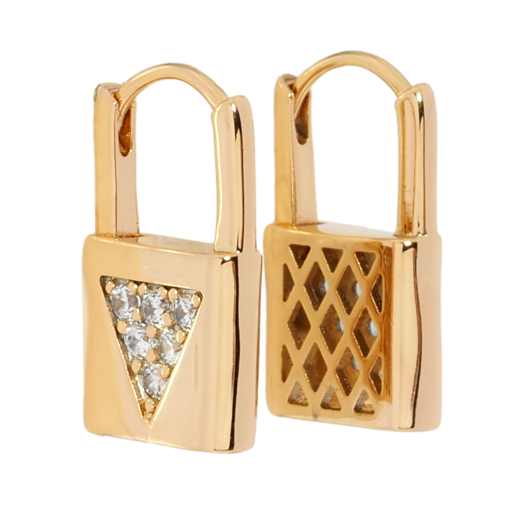 Серьги Xuping Позолота 18K колечки Замочки с цирконием фото №13 Серьги Xuping Позолота 18K колечки Замочки с цирконием фото №13