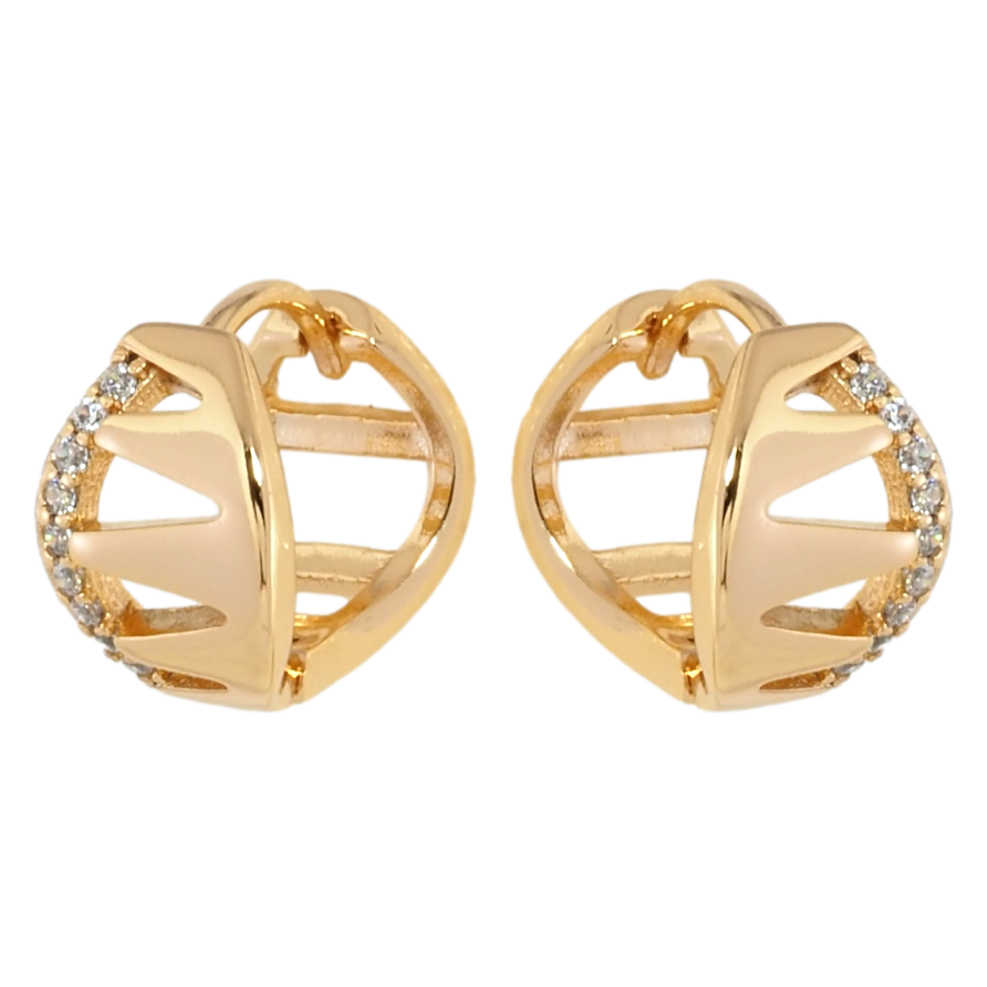 Серьги Xuping Позолота 18K колечки Декоративный узор с цирконием фото №1 Серьги Xuping Позолота 18K колечки Декоративный узор с цирконием фото №1