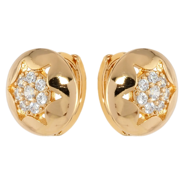 Серьги Xuping Позолота 18K колечки Узор звезды с цирконием фото №2 Серьги Xuping Позолота 18K колечки Узор звезды с цирконием фото №2
