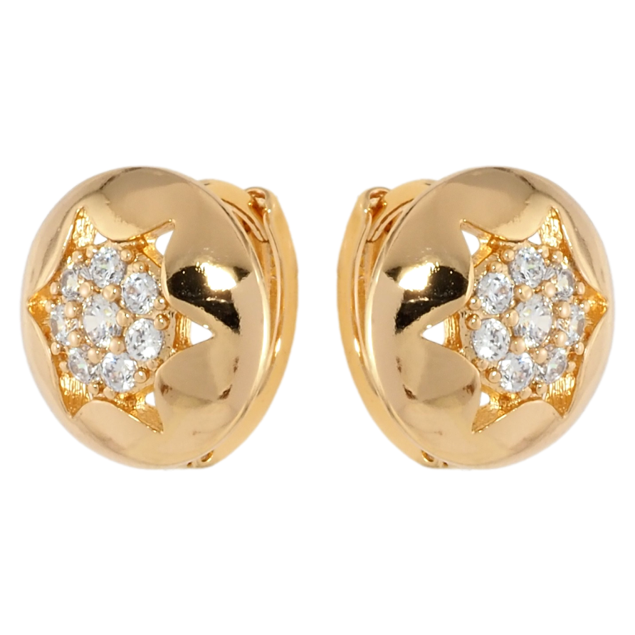 Серьги Xuping Позолота 18K колечки Узор звезды с цирконием фото №1 Серьги Xuping Позолота 18K колечки Узор звезды с цирконием фото №1