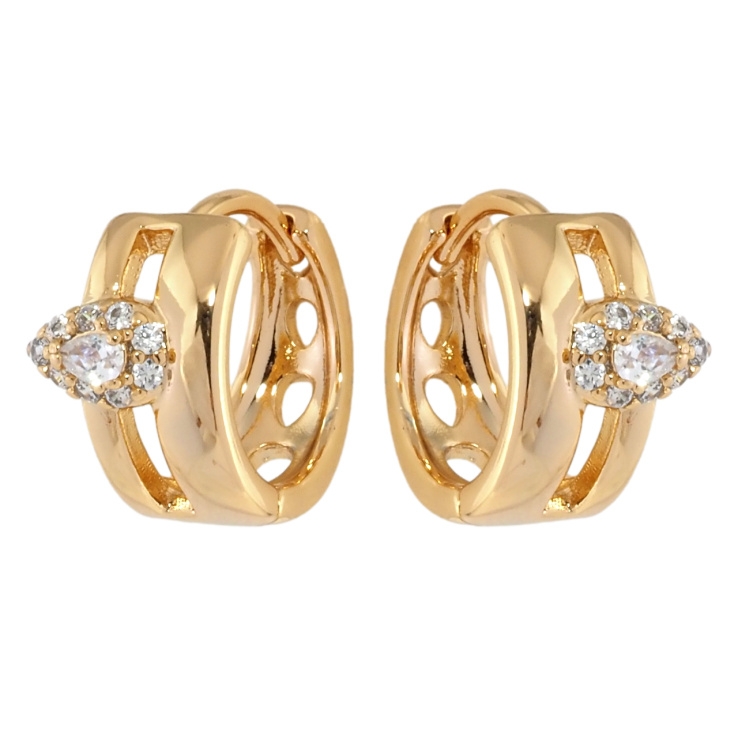 Серьги Xuping Позолота 18K колечки Декоративный узор с цирконием фото №16 Серьги Xuping Позолота 18K колечки Декоративный узор с цирконием фото №16