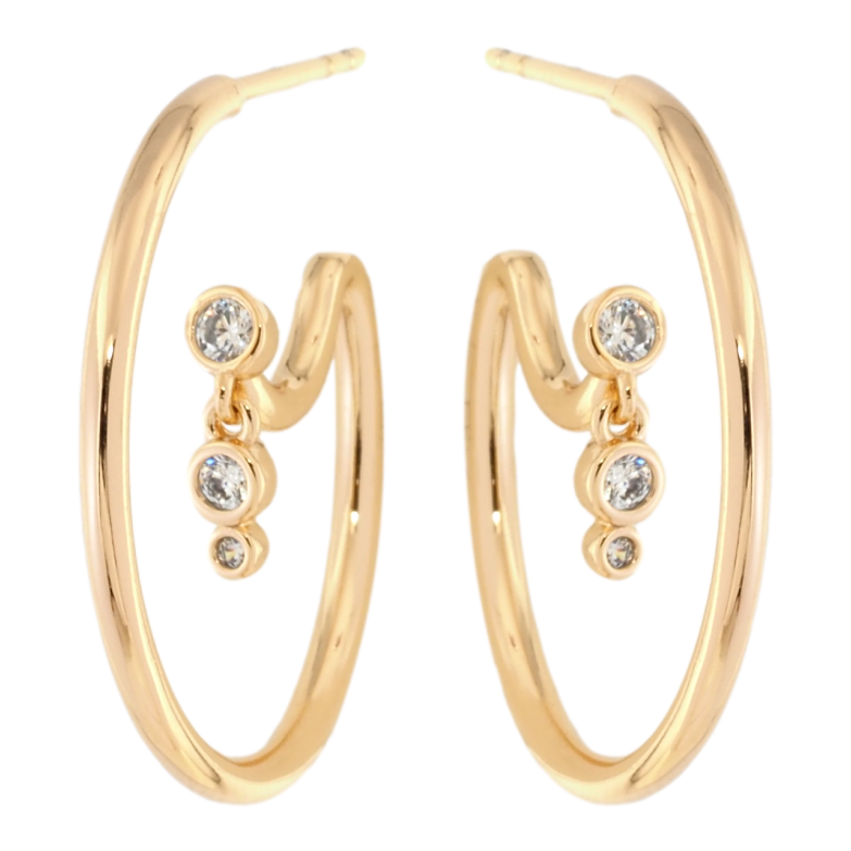 Серьги Xuping Позолота 18K пусеты Декоративные дуги фото №1