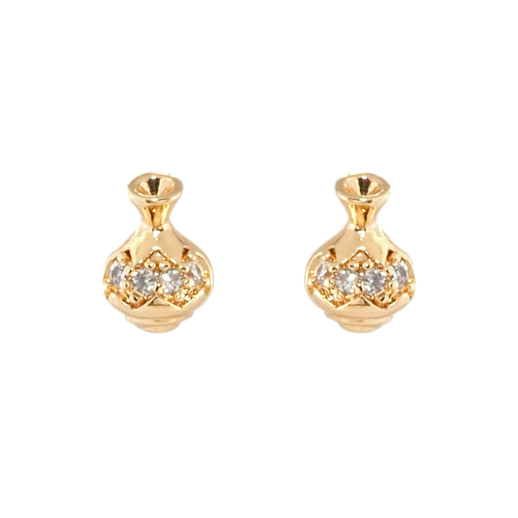 Серьги Xuping Позолота 18K пусеты Вазы фото №3