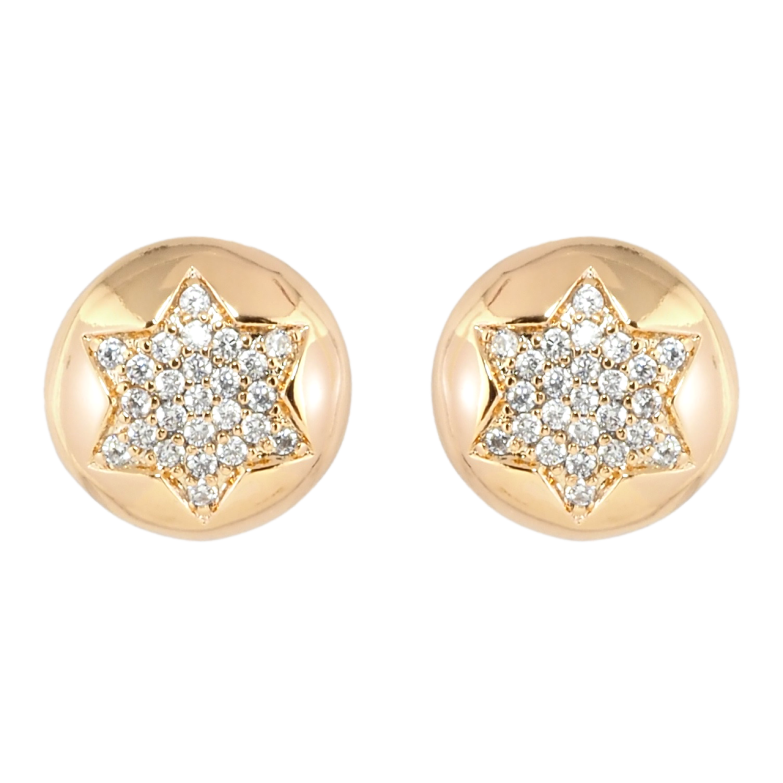 Сережки Xuping Позолота 18K пусети Зірки з цирконієм ø 11мм фото №1