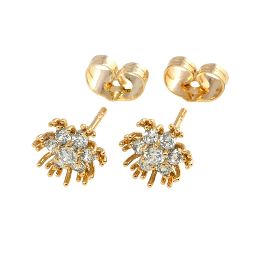 Сережки Xuping Позолота 18K пусети Квіточки з цирконієм фото №1