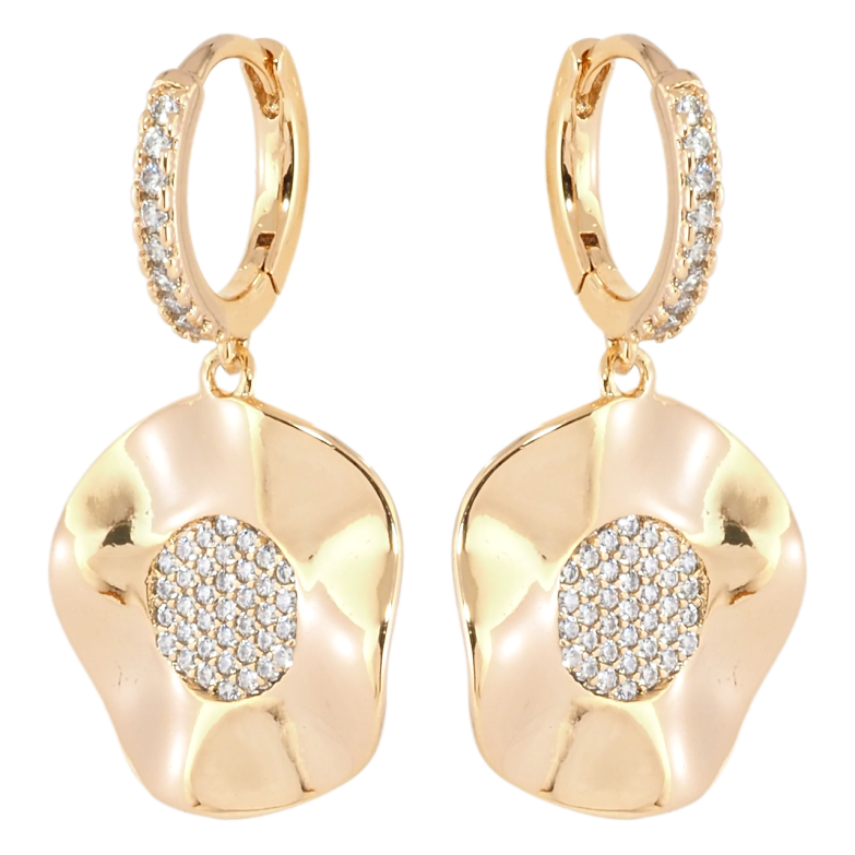 Серьги Xuping Позолота 18K подвески на колечках Фигурные подвески с цирконием фото №1